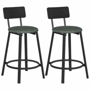 Minimalistiske Barstoler i Blåsvart og Mørkegrønn – Setehøyde 62 cm
