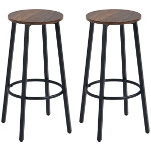Sett med 2 Industrielle Barstoler med Fotstøtte – Robust og Stilfull Design