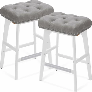 Elegante Barstoler med Knappe Design og Optimal Komfort – Sett med 2 - 32 x 44 x 66 cm