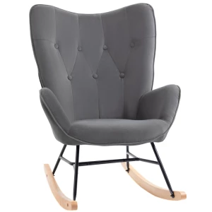 Moderne Gyngestol med Ergonomisk Design og Myk Sammetsoverflate – Komfort og Stil for Hjemmet