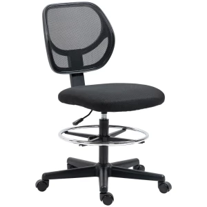 Ergonomisk kontorstol med pustende mesh og justerbar setehøyde – Svart