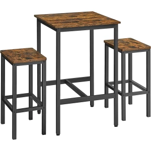 Barsystem i Industriell Stil – Vintage Brun og Svart, Perfekt for Mindre Rom
