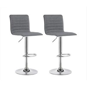 2-pack ergonomiske barkrakker med ryggstøtte, høydejusterbare, grå