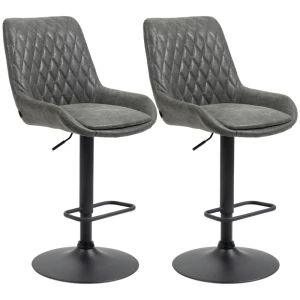2 x Stilrene Barstoler - Justerbar Høyde og 360° Rotasjon 51 x 59 x 97-117 cm