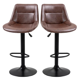 Sett med 2 Justerbare Barstoler – Vintage Stil for Komfort og Eleganse