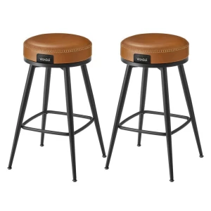 Elegante Barstoler i Kunstlær med 360° Rotasjon – Sett med 2 - 65 cm