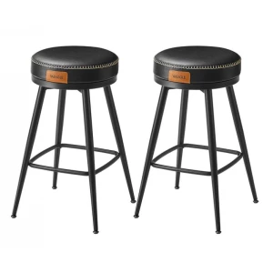 Stilfulle Barstoler i Kunstlær med 360° Rotasjon 54 x 54 x 65 cm – Sett med 2
