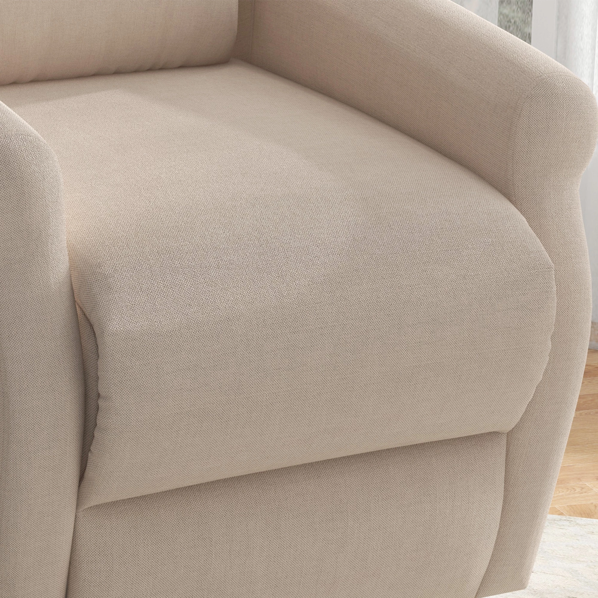 Elegant Elektrisk Relaxstol med Justerbart Ryggstøtte og Fotstøtte – Kremfarget - Bilde 8