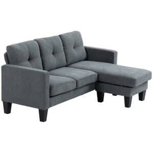 L-formet Hjørnesofa med Vendbar Sjeselong – 186 x 130 cm