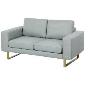 2-seters Sofa med Brede Armlener – Lysegrå, 145 × 82 × 78 cm