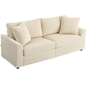 3-seters sofa i kordfløyel – Beige, 212 × 80 × 88 cm