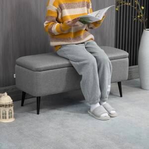 Lin Oppbevaringsbenk – Elegant og Praktisk Grå