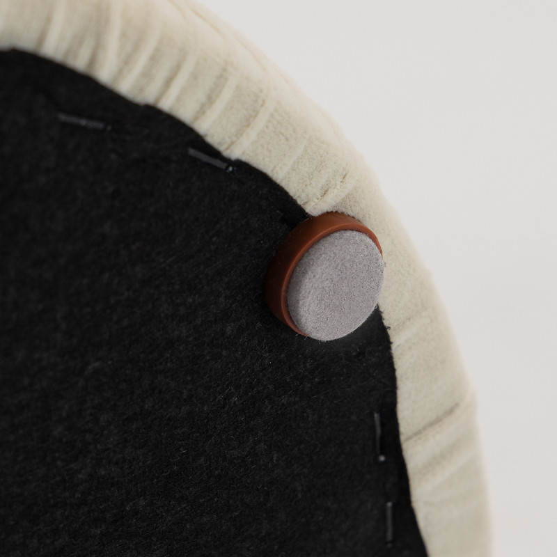 Elegante oppbevaringskrakker 2-pk – Kremhvit fløyel med rund design - Bilde 2