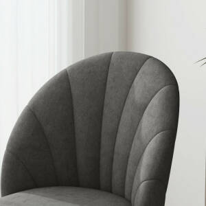 Alternative view of Elegante Spisestoler 4-pk – Mørkgrå Fløyel & Sorte Stålben