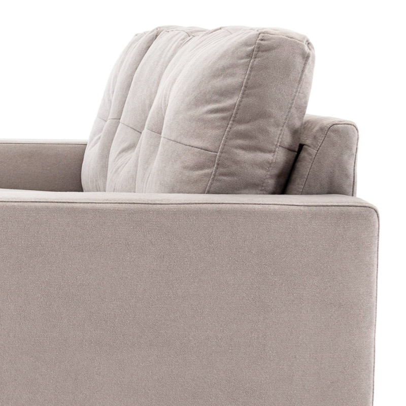 Sofa 3-seter med sjeselong – lysegrå stofftrekk 193 x 136 x 85 cm. - Bilde 3