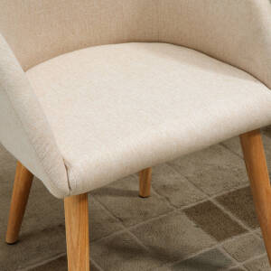 Alternative view of Spisestoler 2-pk Beige Stoff med Armlener og Treben