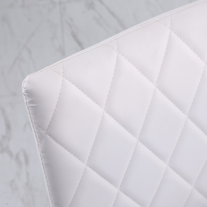 Spisestuestoler 4-pak Hvit Kunstlær med Metallben og Høy Rygg - Bilde 3