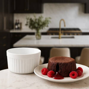 6 stk keramikk-ramekiner, 200 ml – tåler ovn og mikrobølgeovn, mål 9 × 4,6 cm