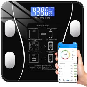 Smart baderomsvekt med Bluetooth – full kontroll på helse og kroppssammensetning 180 kg