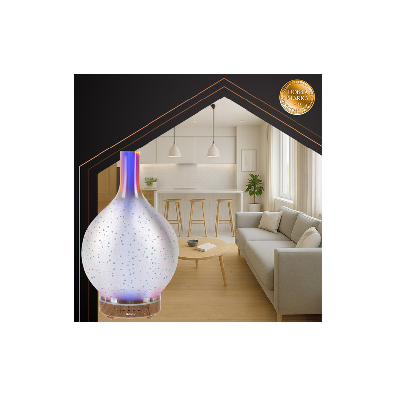 Aroma Diffuser & Luftfukter 200 ml med 14 LED-nyanser, timer og 3 medfølgende duftoljer
