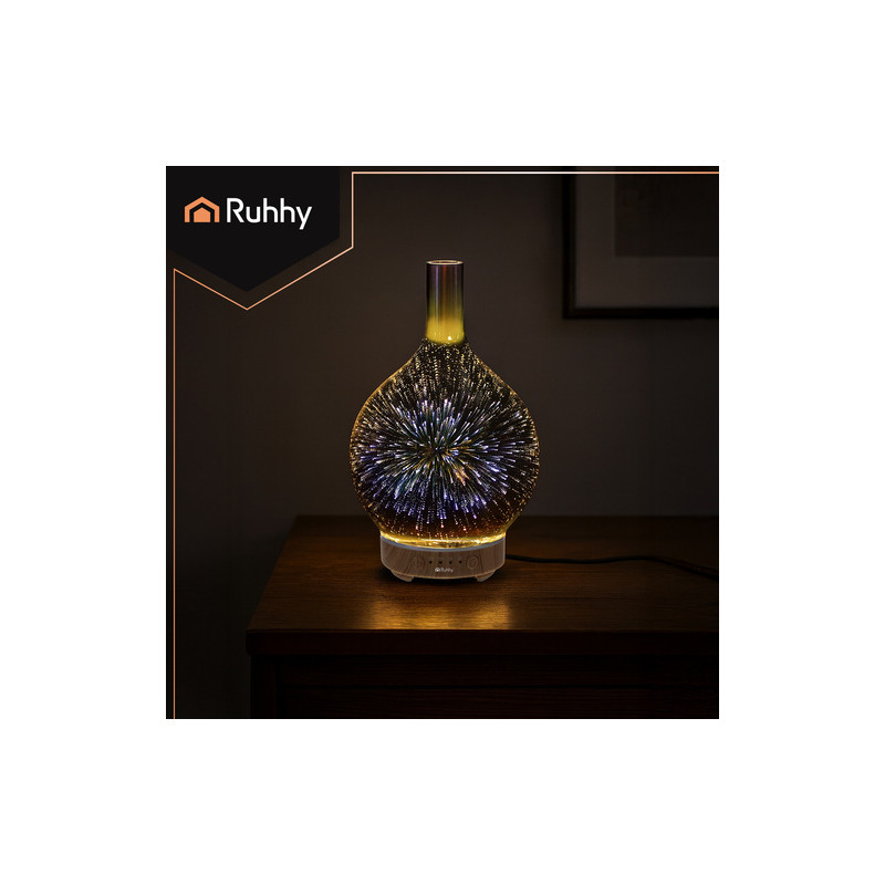 Aroma Diffuser & Luftfukter 200 ml med 14 LED-nyanser, timer og 3 medfølgende duftoljer