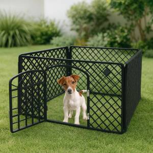 Valpehage / hundehage 90 × 90 × 60 cm – svart, for valper og små hunder