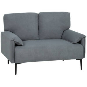 Elegant 2-seters sofa i grått med sammetstoff og metallben
