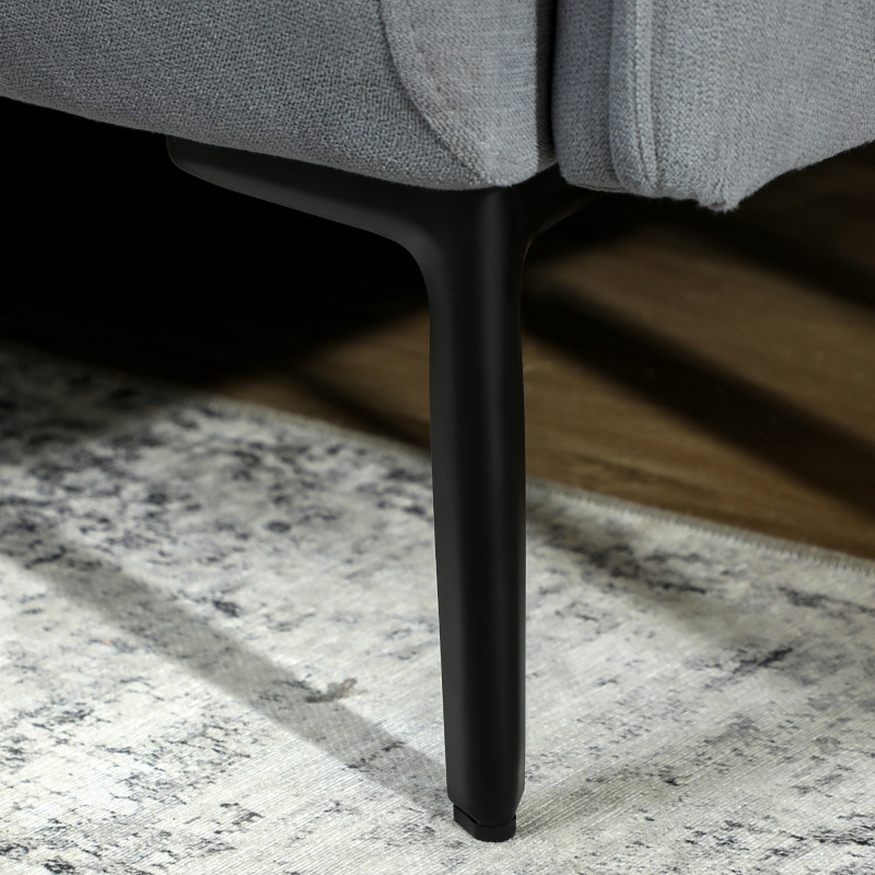 Elegant 2-seters sofa i grått med sammetstoff og metallben - Bilde 2