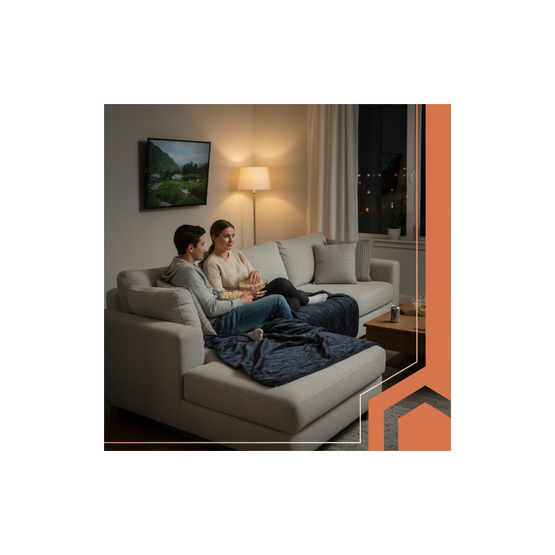 Elektrisk dobbelt varmepledd 180 × 130 cm – 6 varmenivåer, timer og fjernkontroll - Svart