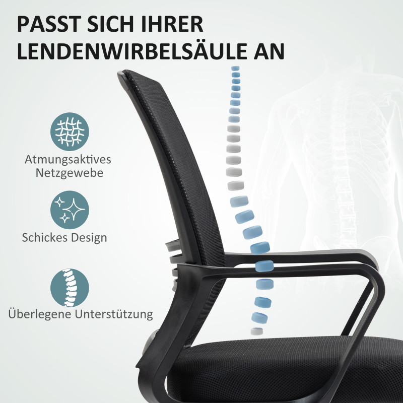 Ergonomisk kontorstol med meshrygg – svart - Bilde 5