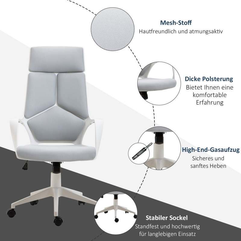 Ergonomisk kontorstol med nettrygg og justerbar høyde - Bilde 4