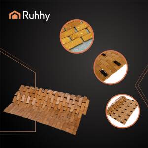 Halkfri bambumatte 80×50 cm – vanntett bade- og dusjmatte i naturlig finish