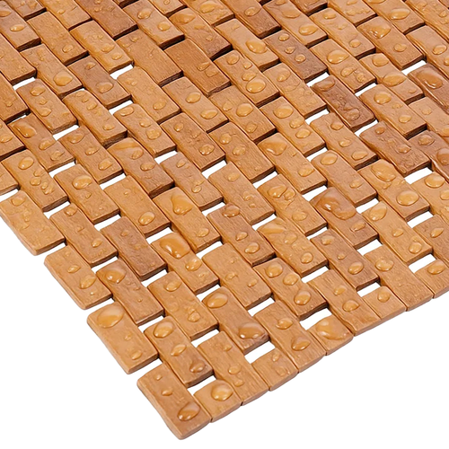 Halkfri bambumatte 80×50 cm – vanntett bade- og dusjmatte i naturlig finish