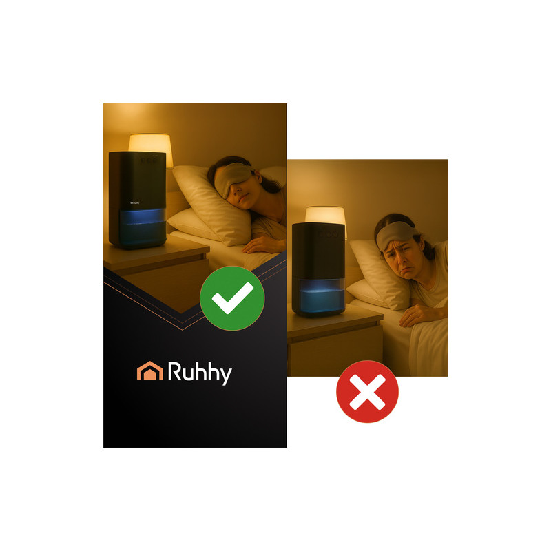 Kompakt luftavfukter 1400 ml i svart med LED-lys, timerfunksjon & auto-off – 17 × 17 × 31,5 cm