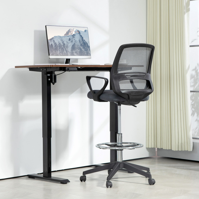 Kontorstol med justerbar fothviler og nettrygg – ergonomisk design - Bilde 9