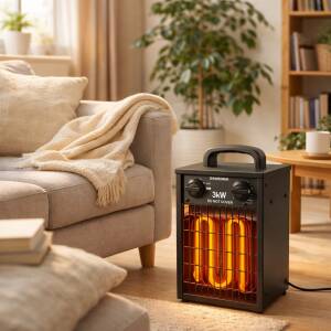 Kraftig Elektrisk Vifteovn 3000W med Termostat