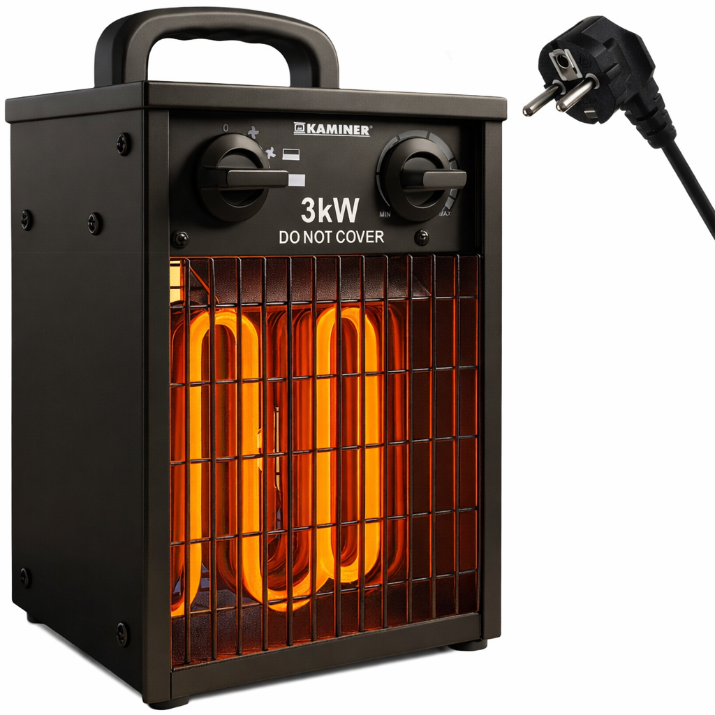 Kraftig Elektrisk Vifteovn 3000W med Termostat