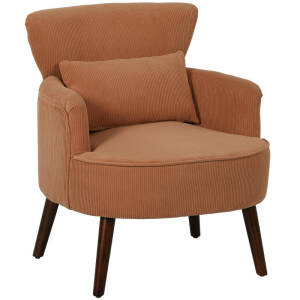 Lenestol i Manchester-stil oransje med vingerygg og treben – moderne design