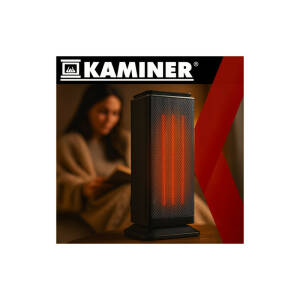 LUMNI 2.0 Keramisk PTC-Varmer 2000W i svart med termostat, timer, fjernkontroll og oscillasjon – 42 × 19 × 17 cm