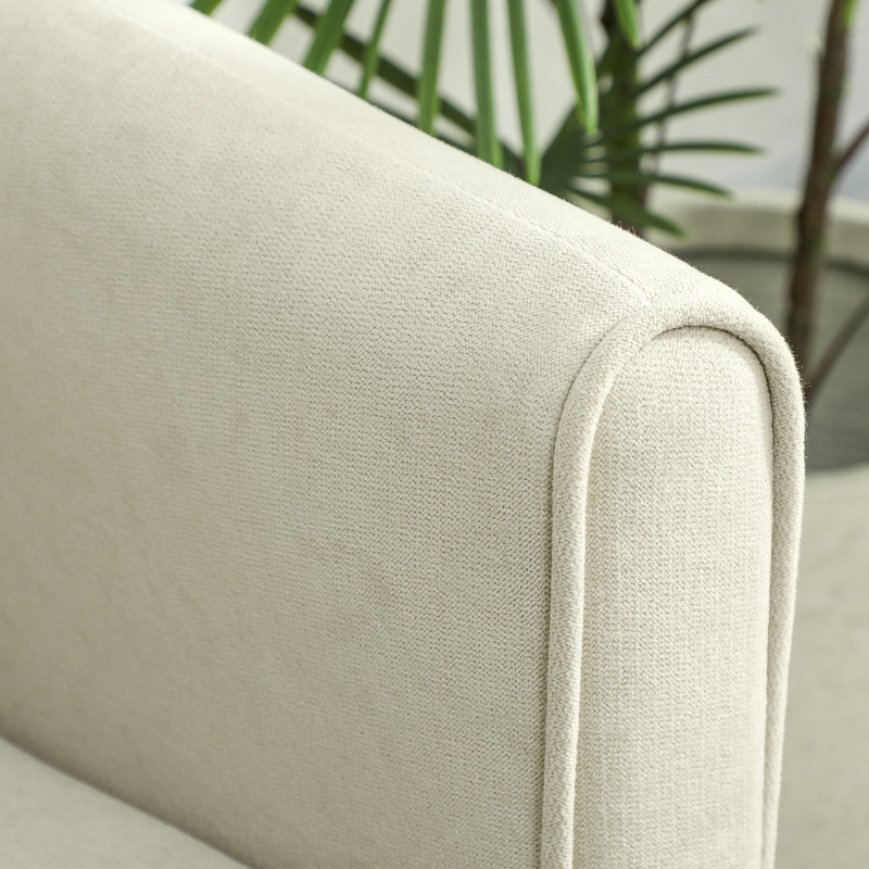 Luxe 2-seters sofa kremhvit med sammetstoff og høyresistent skum - Bilde 2