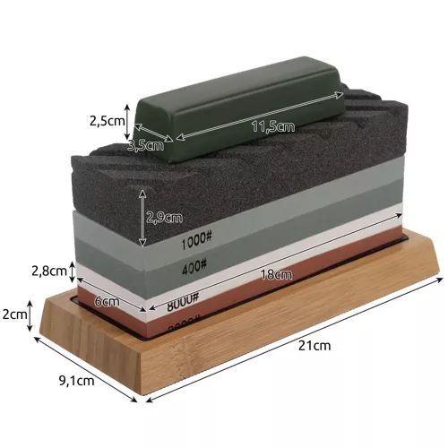 Profesjonelt knivslipesett – to slipesteiner og praktiske tilbehør