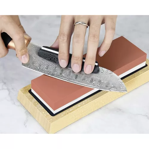 Profesjonelt knivslipesett – to slipesteiner og praktiske tilbehør