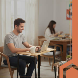 Plassbesparende sammenleggbart skrivebord i industriell design – 80 × 74,5 × 40 cm