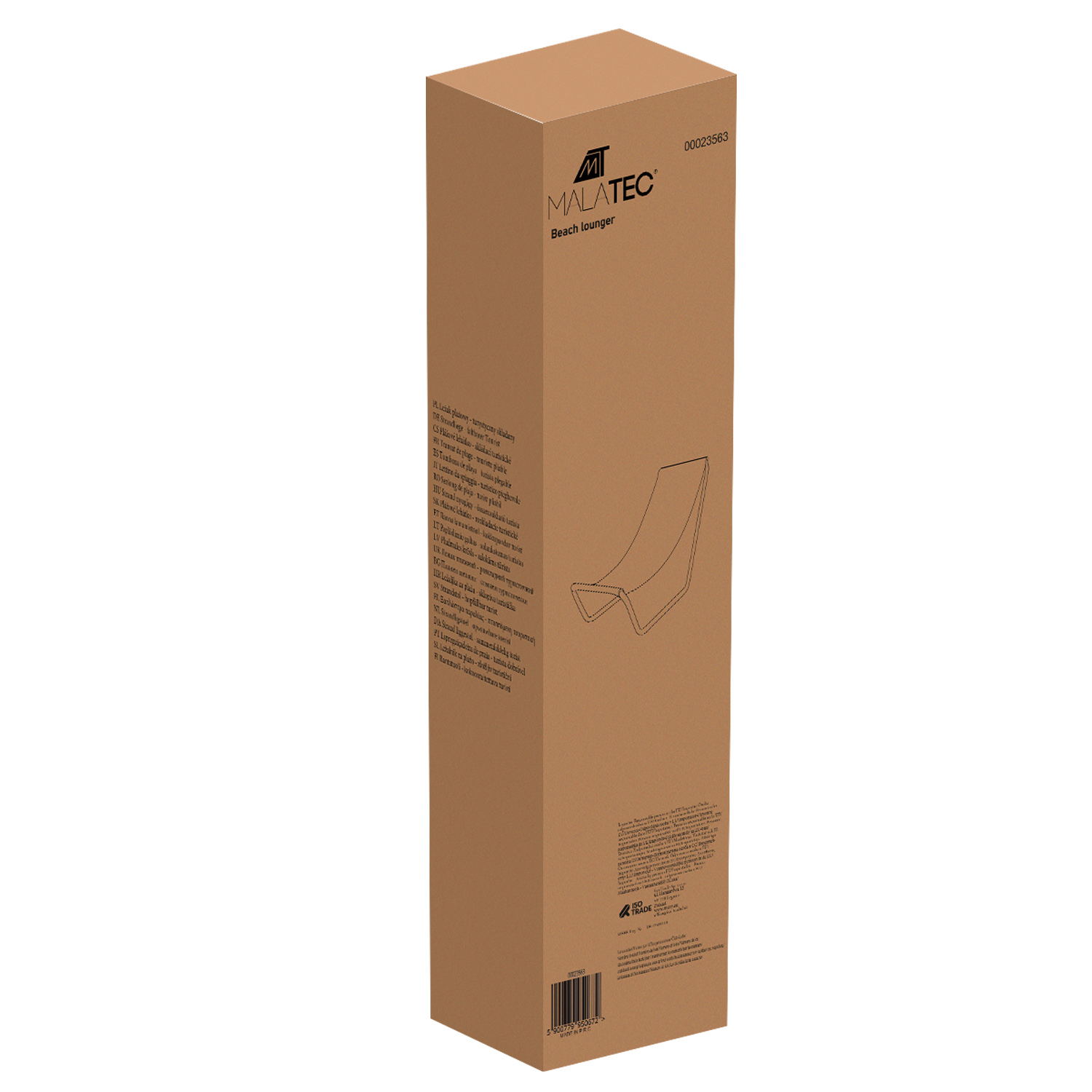 Sammenleggbar, bærbar solstol med praktisk bærebagske – perfekt for strand, camping og hage