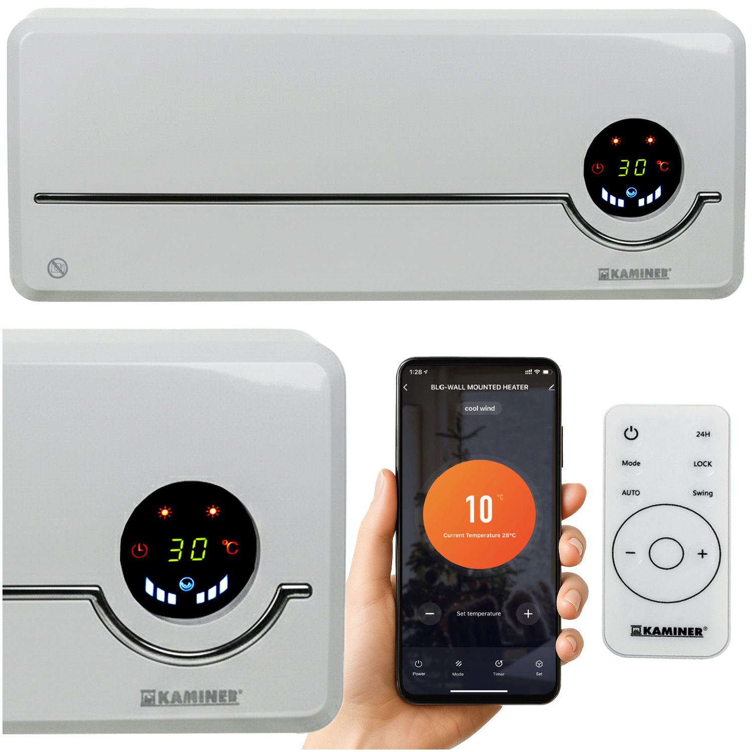 Elektrisk Veggmontert Luftgardin med WiFi og Fjernkontroll – 2000W