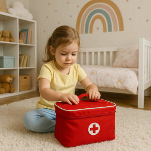 Komplett legeveske for barn – førstehjelps-lekesett med tannlege- og doktortilbehør