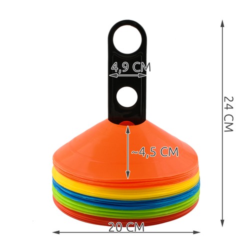 Treningskjegler – 50 stk for øvelser, agility og aktivitet