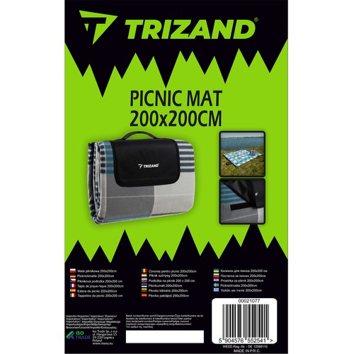 Piknikpledd 200 × 220 cm – mykt, praktisk og romslig teppe for utendørs bruk