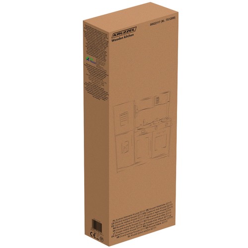 Lekekjøkken i tre med tilbehør – lys- og lydeffekter, 80 × 80,5 × 24 cm