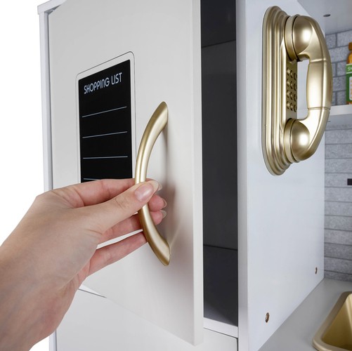 Lekekjøkken i tre med tilbehør – lys- og lydeffekter, 80 × 80,5 × 24 cm